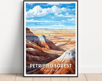 Affiche du parc national de la Forêt pétrifiée, cadeau pour randonneurs (téléchargement numérique)