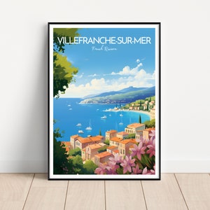 Pôster de Villefranche-Sur-Mer, arte de parede de Villefranche-Sur-Mer, download digital, impressão de Villefranche-Sur-Mer, arte de parede da Riviera Francesa