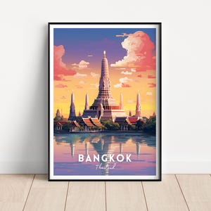 Bangkok Travel Poster, Bangkok Wall Art, Bangkok print, Digital Download, Bangkok Thailand poster, printable wall art, Travel gift