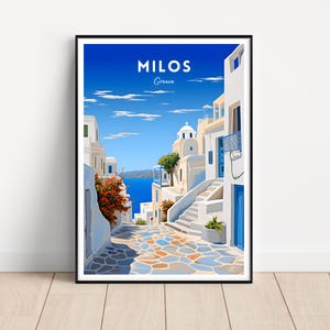 Poster di viaggio Milos, arte murale Milos, stampa di viaggio Milos, poster Grecia, arte murale Grecia, stampa Grecia, poster Isole Greche, regalo di viaggio
