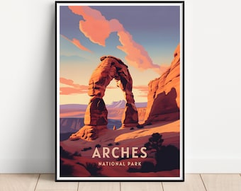 Arches National Park Travel Poster, Utah Wall Art (Digital Download)