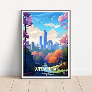 Atlanta Georgia Travel Poster: Skyline Art Print (Digital Download)