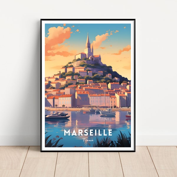 Marseille Travel Poster, Marseille Wall Art, Marseille print, Printable Marseille Wall Art, France print, France poster, Marseille gift