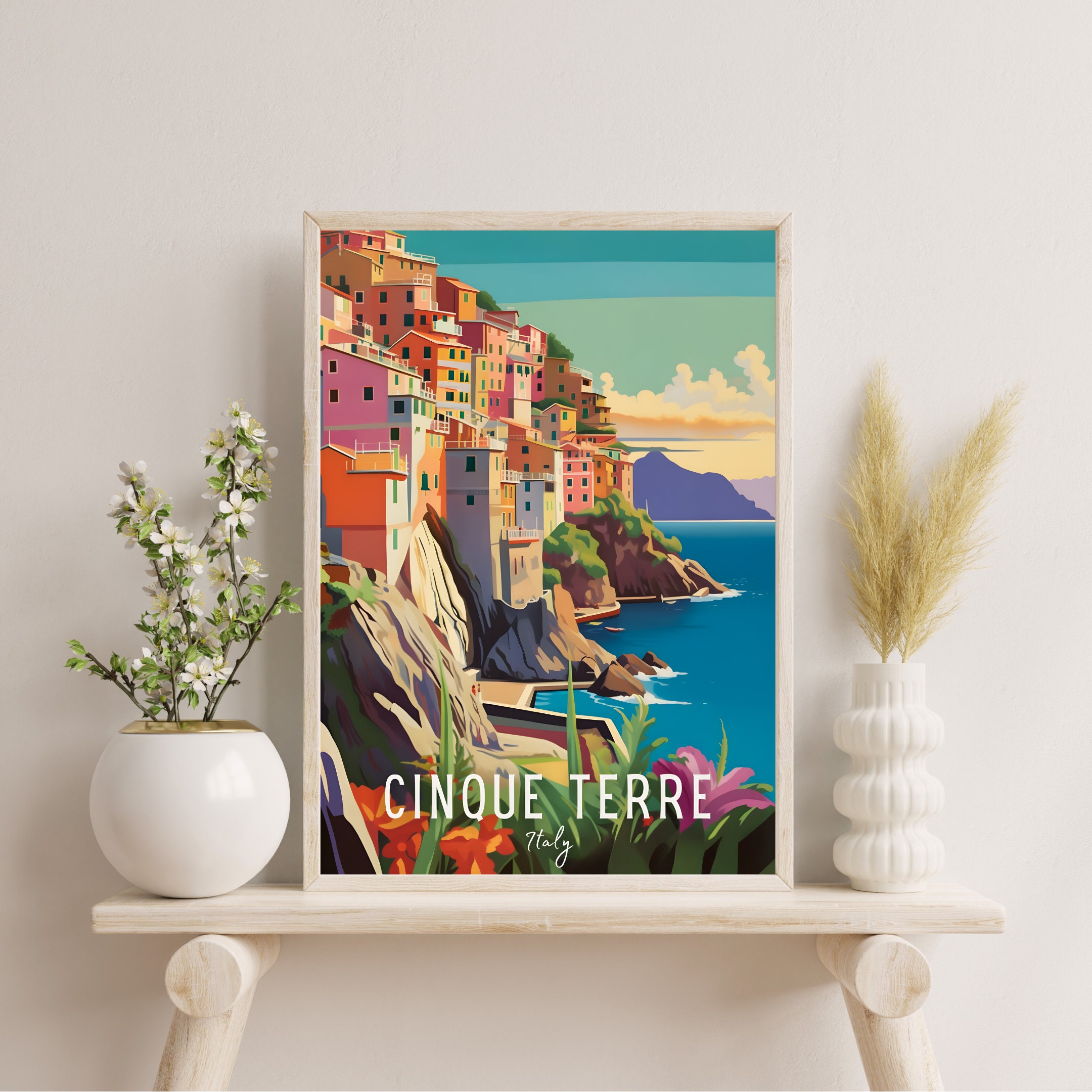 Cinque Terre Travel Poster, Cinque Terre Wall Art Print, Manarola ...