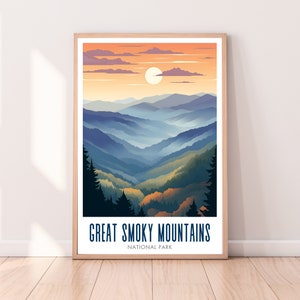 Great Smoky Mountains National Park Travel Poster, Great Smoky Mountains national Park Print, Great Smoky Mountains art, Digital Download