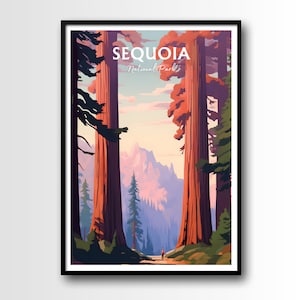 Sequoia National Park Travel Poster, Sequoia national Park Print, Sequoia National Park wall art, Digital Download, Sequoia gift