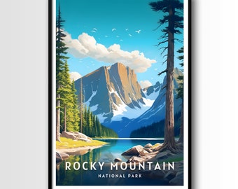 Rocky Mountain National Park Poster, Colorado Wall Art (Digital Download)
