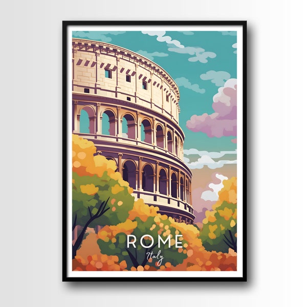 Rome Travel Poster, Rome Print, Rome Poster, Digitale Download, Rome kunst aan de muur, Italië Wall Art, Rome cadeau, Italië cadeau, Italië poster, Italië kunst