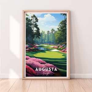 Póster de Augusta, impresión de Augusta, Augusta National, descarga digital, arte de pared imprimible de Augusta, campo de golf de Augusta, idea de regalo de golf, Masters