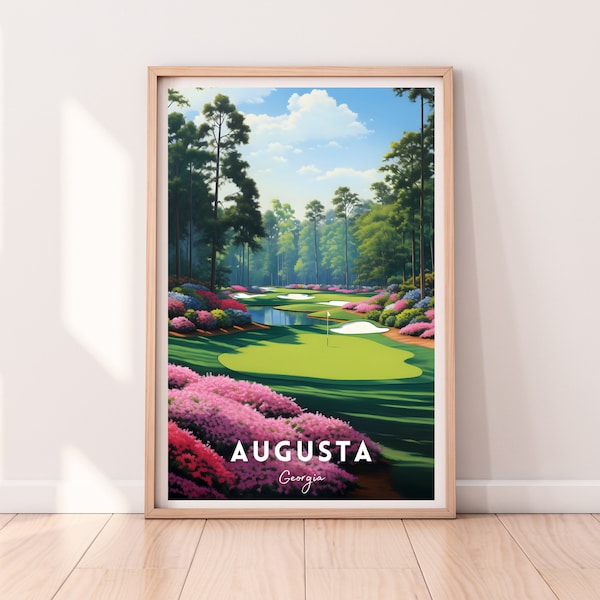Augusta Poster, Augusta Print, Augusta National, Digital Download, Printable Augusta Wall Art, Augusta golf course, golf gift idea, Masters