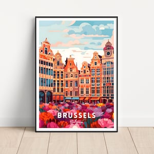 Brussels Travel Poster, Brussels Wall Art, Brussels print, Printable Brussels Wall Art, Belgium print, Belgium poster, Brussels gift