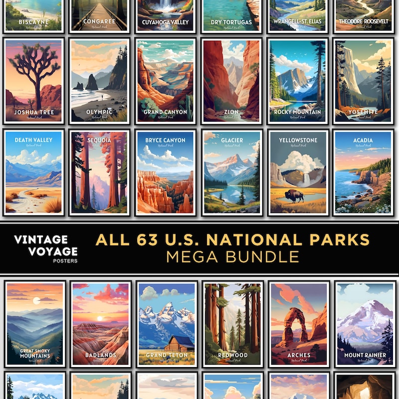 National Parks Vintage Posters - Etsy
