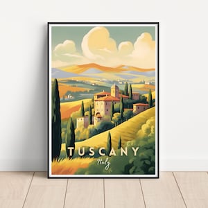 Póster de viaje a la Toscana, impresión de arte mural de la Toscana, póster de arte de viaje a la Toscana, descarga digital, arte mural imprimible de la Toscana, arte mural de Italia