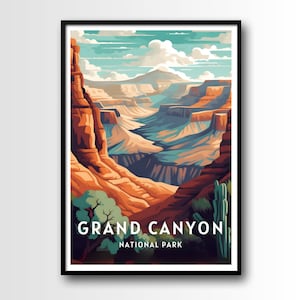 Grand Canyon Travel Poster, Grand Canyon Wall Art Print, Grand Canyon Travel Art Poster, Digital Download, Printable Grand Canyon Wall Art