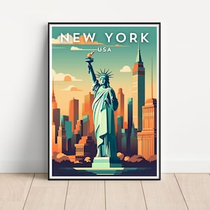 New York Reise Poster, New York Wand Kunst Druck, New York Reise Kunst Poster, digitaler Download, druckbare New York Wandkunst
