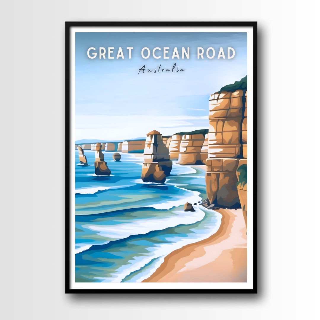 Great Ocean Road Australia Travel Poster Great Ocean Road Etsy