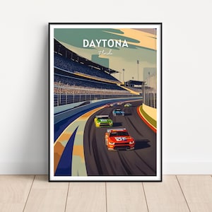 Daytona Reise Poster, Daytona Print, Daytona 500, Daytona Wandkunst, Daytona Florida, Daytona Geschenk, Daytona Speedway, Motorsport, Spielzimmer
