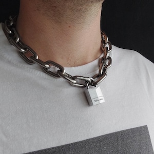 5 mm stainless steel chain, with padlock