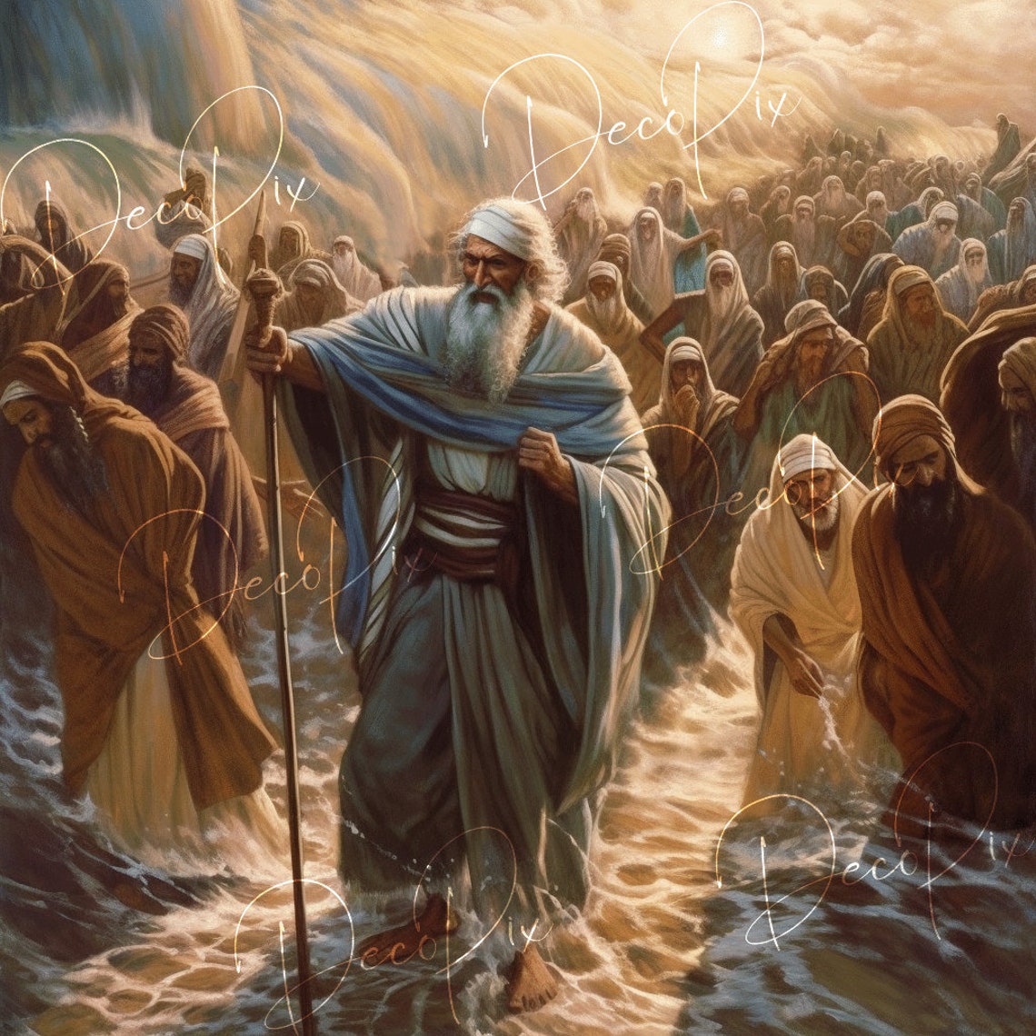 Moses Holding His Staff During the Parting of the Red Sea - Digital ...