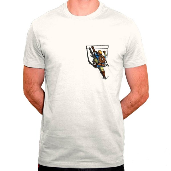 Link en pleine assencion pour retrouver Zelda - T-shirt homme