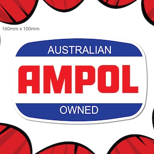 Ampol Vinyl Sticker Vintage Classic Petroliana | Camping | Fishing | Sports | Boat | Fathers Day | Outdoors | Aussie | Funny | 4 x 4 |
