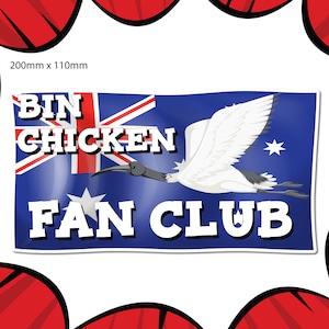 Bin Chicken Stickers 3 Different Designs | 3m |  Funny | Camping | Fishing | Sports | Boat | Outdoors | Aussie | Funny | 4 x 4 |