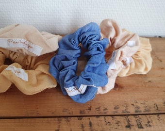 Naturally dyed linen or cotton scrunchie