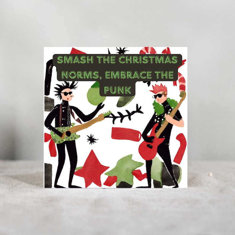 Printable Punk Rock Christmas Card Bundle Unleash Your Inner Etsy