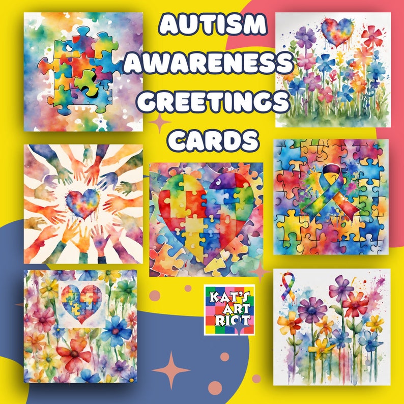 Puzzle Pieces of Support: Autism Awareness Printable Card Set Digital ...