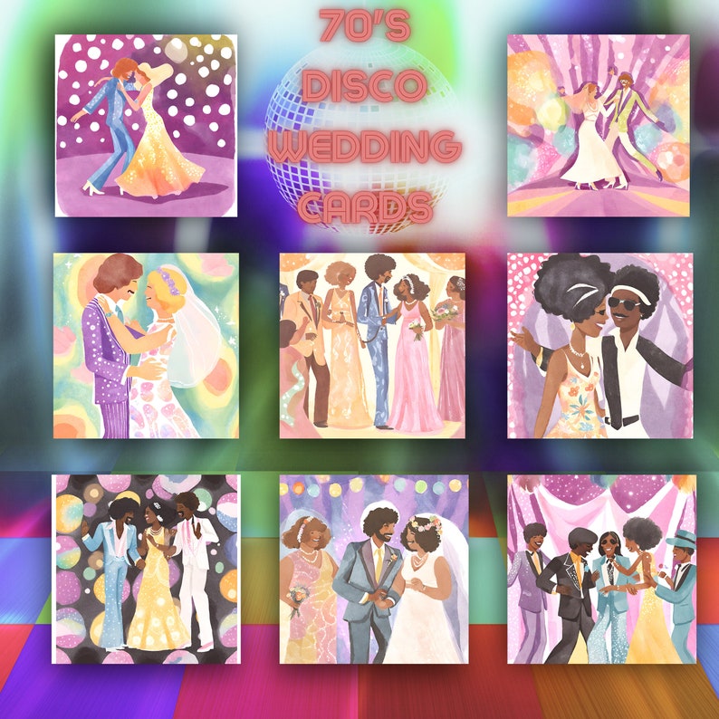 70's Disco Wedding Card Funky Retro Vibes for Your Disco Elysium .