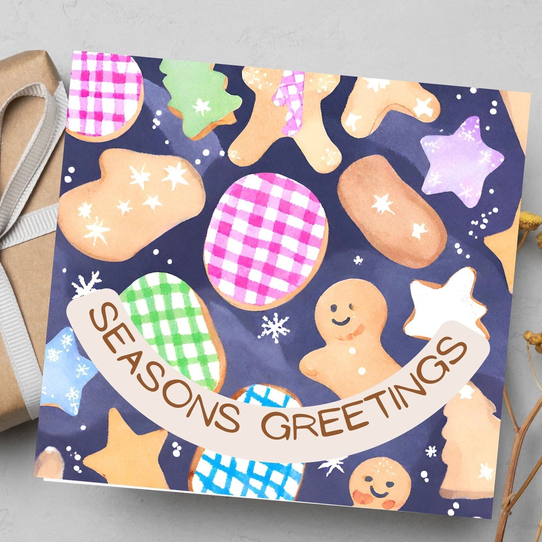 Cookies Christmas Card 'happy Holidays' Unique - Etsy UK