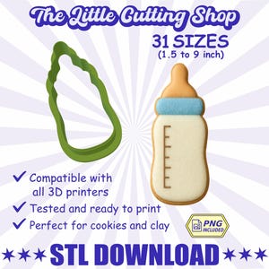 Baby Flasche Cookie Cutter STL Datei: 3D druckbare Fondant Clay Cutter (digitaler Download