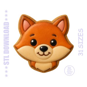 Cortador de galletas de zorro lindo STL - Galleta kawaii del bosque (Descarga digital)