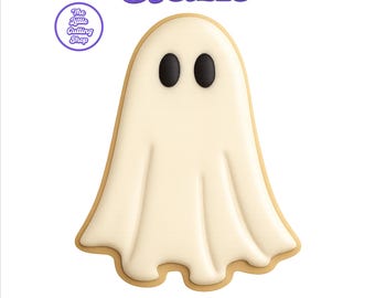 Cortador de galletas con forma de fantasma (archivo STL, de 3,8 a 22,9 cm) – Galletas y fondant de Halloween + PNG / Descarga digital