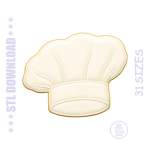 Chef Hat Cookie Cutter STL – Chef Toque Digital File – 3D Printable Baking Tool