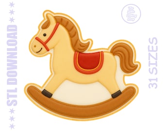 Cortador de galletas con forma de caballito mecedor (archivo digital STL) – Herramienta de repostería imprimible en 3D