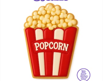 Popcorn Cookie Cutter STL  – Movie Night Biscuit | Digital Download