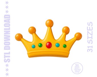 3D Printable Crown Cookie Cutter STL File: Royal Princess Biscuit (Digital Download)