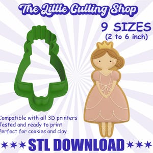 3D STL Cookie Cutter Princess Girl – Digital Download – No Physical Item
