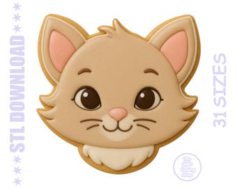Kitten Cookie Cutter STL: 3D Printable Cat Baking Tool (Digital File)
