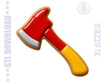 Feuerwehrmann Axt Cookie Cutter STL - 3D Druckbares Backwerkzeug (Digitale Datei)