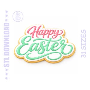 Cortador de galletas de Pascua STL – Archivo digital de letras de Pascua – Herramienta de repostería imprimible en 3D
