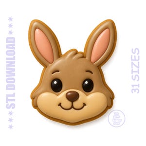 かわいいウサギのクッキーカッター STL ファイル: イースターのベーキングと粘土工芸 (デジタルダウンロード)