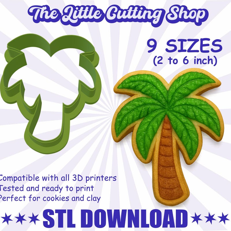 3.75 Inch Palm Tree Metal Cookie Cutter