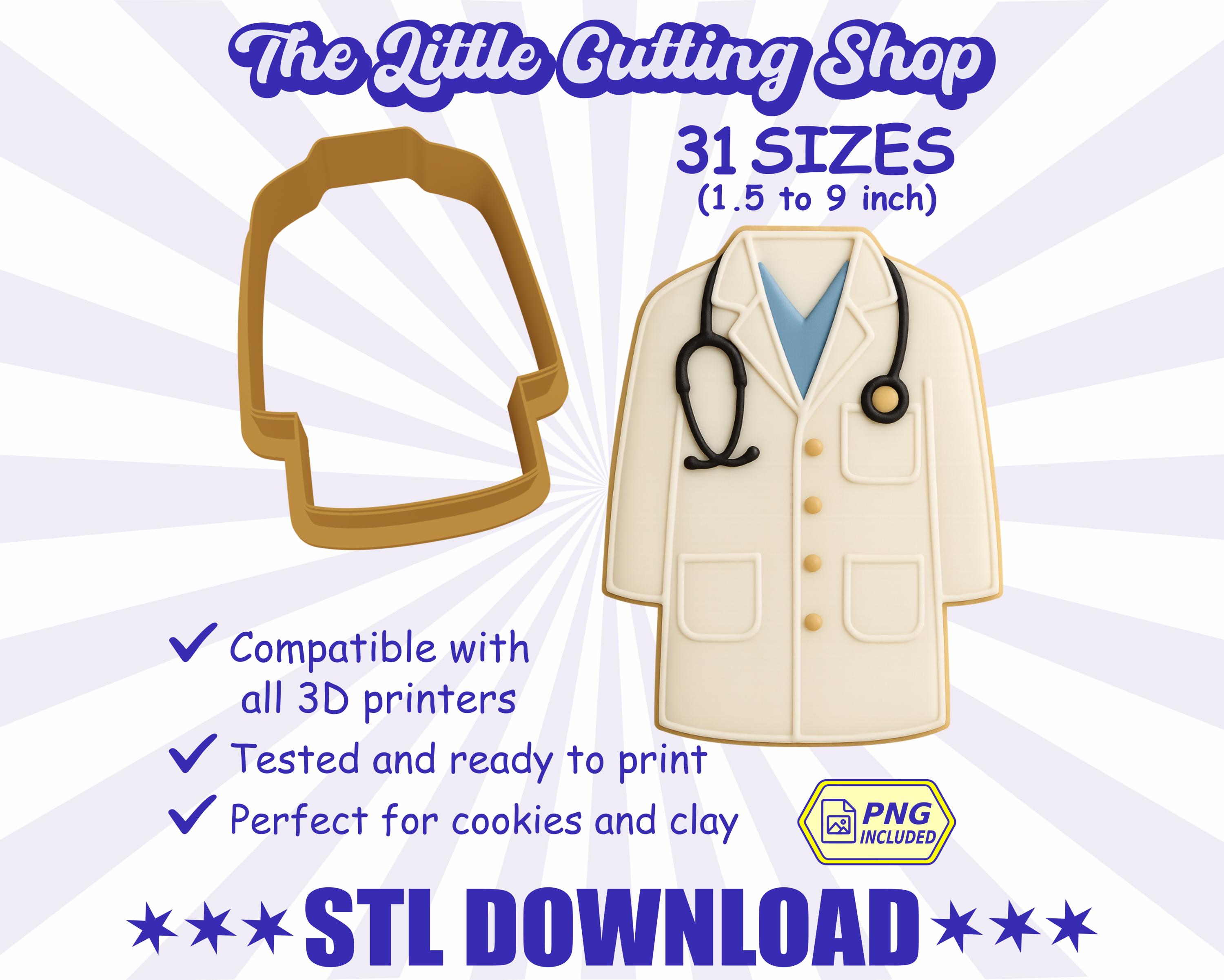 Stl File Doctor Doctor Coat Cookie Cutter STL â Medical Lab Coat Digital File â 3D Tool ...