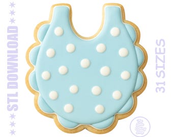 Plik STL z foremką do ciastek w kształcie śliniaczka – Baby Shower (pobranie cyfrowe)