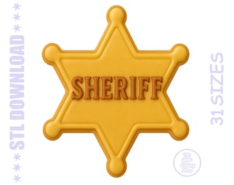 Sheriff Star Cookie Cutter STL – Western Badge Biscuit | Digital Download