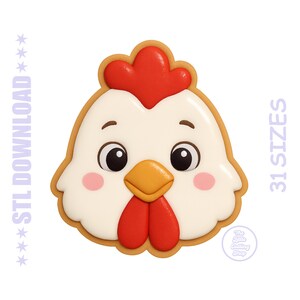 Cute Chicken Cookie Cutter STL – Farm, Easter Biscuit (Digital Download)