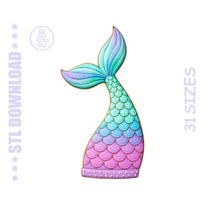 Mermaid Tail Cookie Cutter STL – Mermaid Theme Cookie Cutter Digital File – 3D Printable Baking Tool