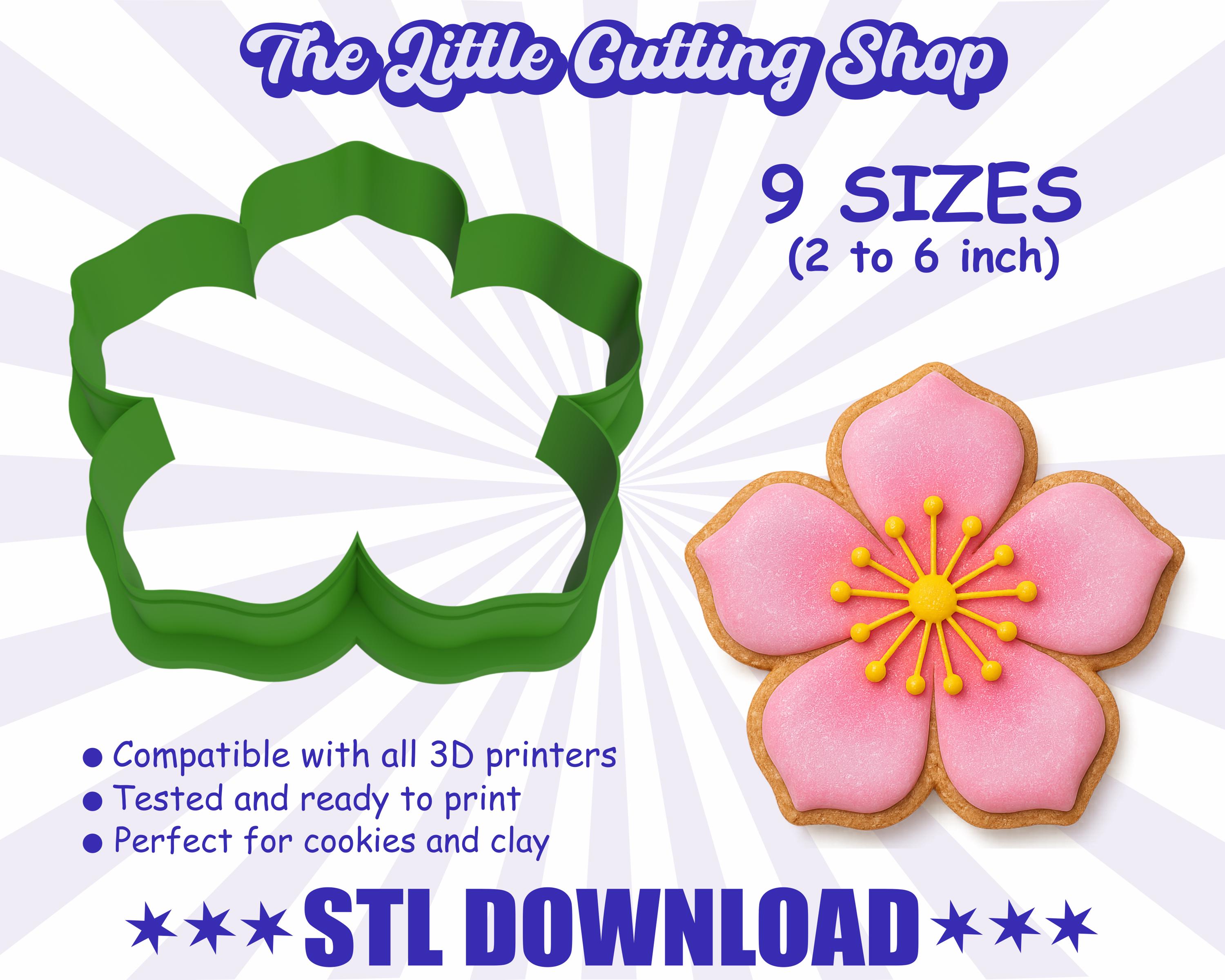 Cherry Blossom Flower Cookie Cutter - Stainless Steel Baking Mold